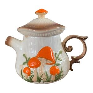 Vintage Arnel's Ceramic Merry Mushroom Teapot Cottagecore Handmade Style 1970’s